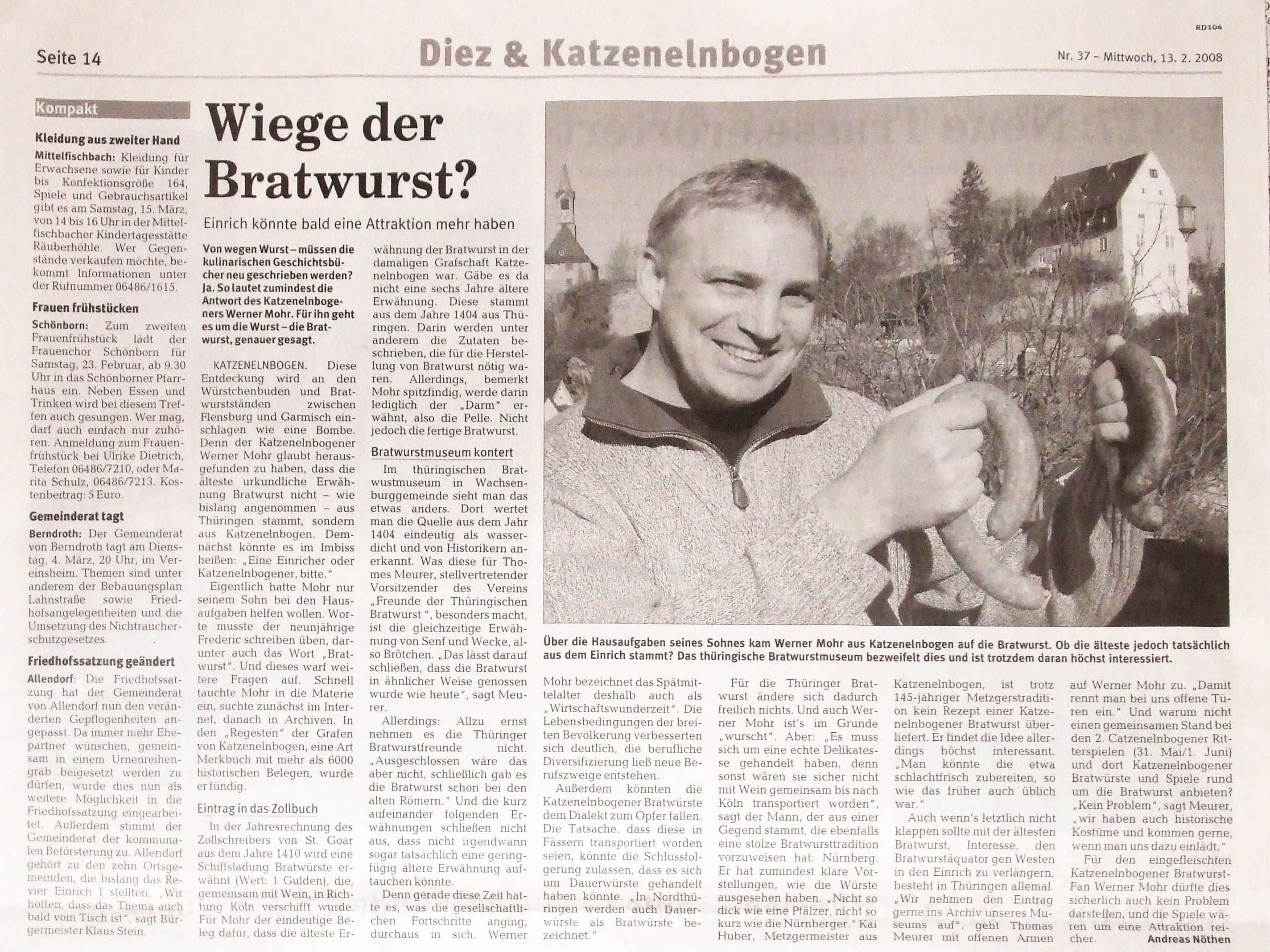 Rhein-Lahn-Zeitung Artikel von Andreas Nöthen vom 13.02.08